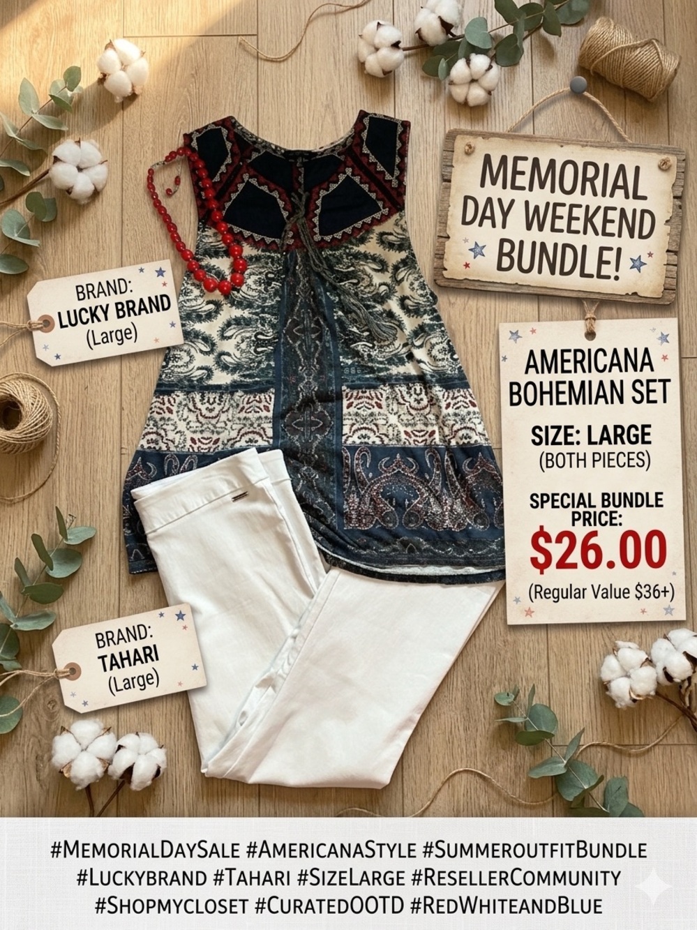 Lucky Brand & Tahari 2-Piece Capri Set (Size Large)